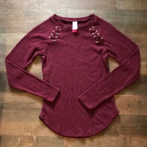 Long Sleeve Maroon Cross Shirt